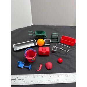 New-Ray Farm Playset Accessories 15-Piece Miniature Set Made In China
